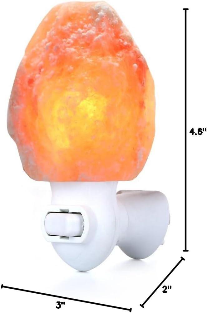 Betus Natural Crystal Himalayan Salt Wall Lamp - Air Purifying Night Light - 360° Rotatable Plug 7W Bulb - Cylindrical