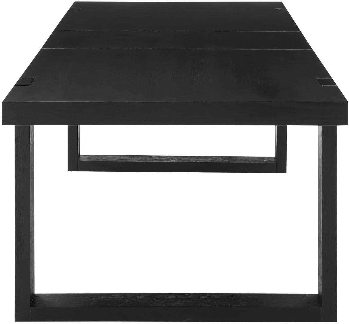 Yves Extendable Dining Table Gray - Steve Silver Co.: Seats 8, Modern Double-Pedestal, Removable Leaf