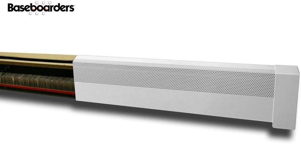 Baseboarders Baseboarders Basic Steel Easy Slip-On Baseboard Heater Cover Coupler - White