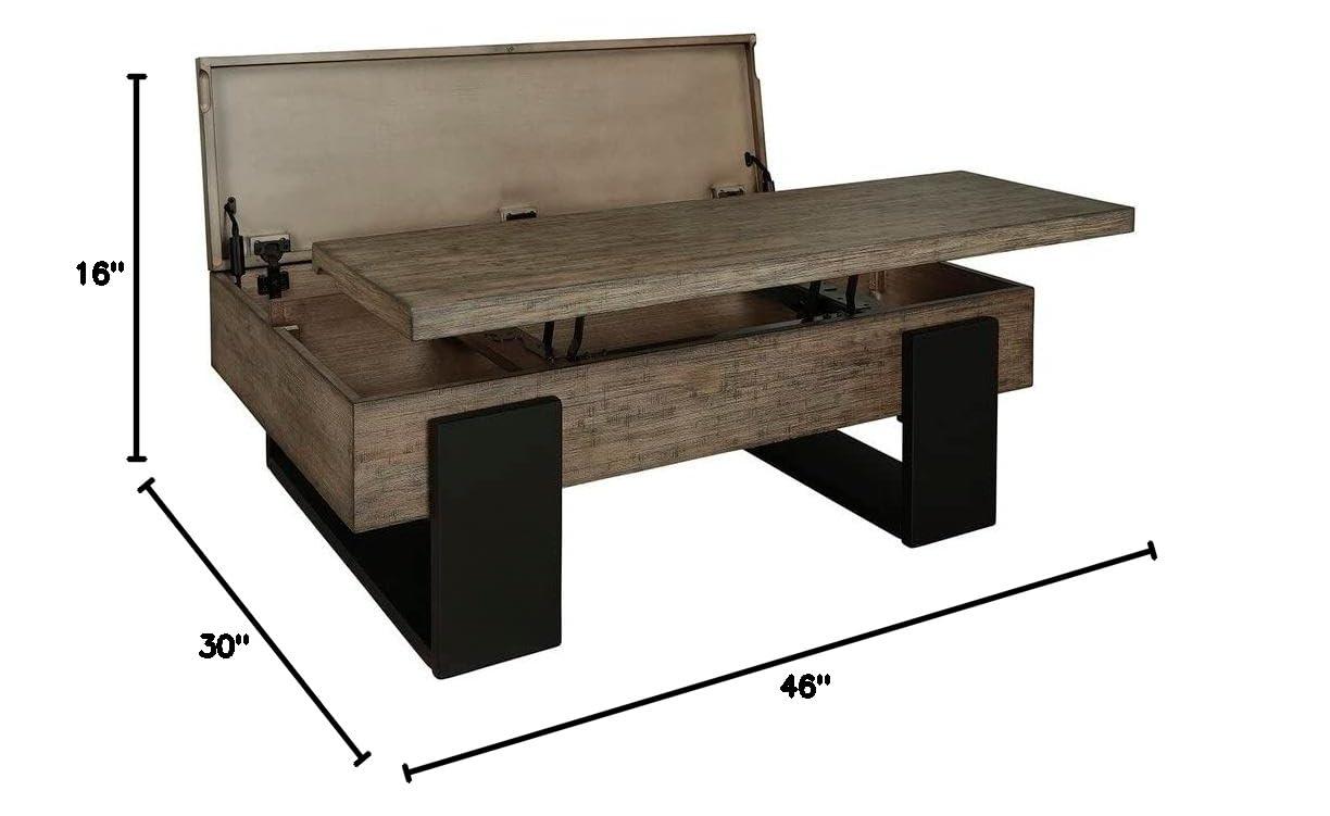 Progressive Furniture Winter Park Wood Lift-Top Cocktail Table in Brown/Black