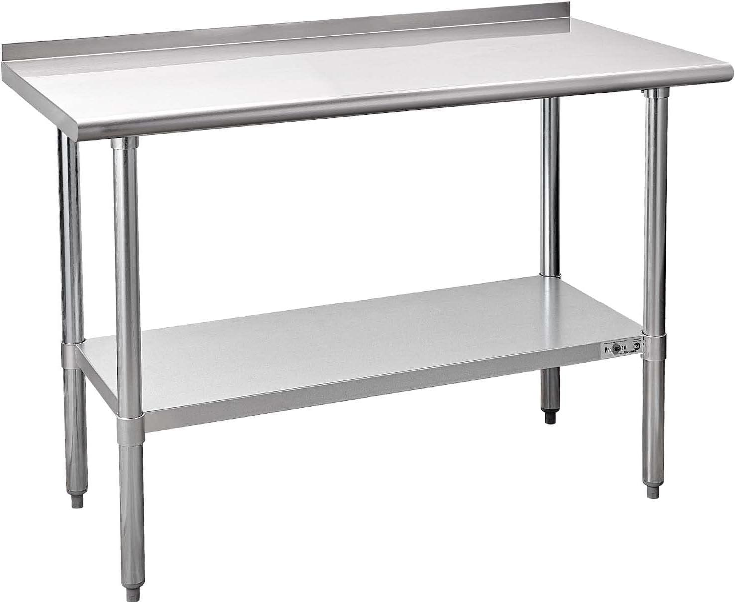 48x24 Inch Stainless Steel Commercial Prep Table with Undershelf