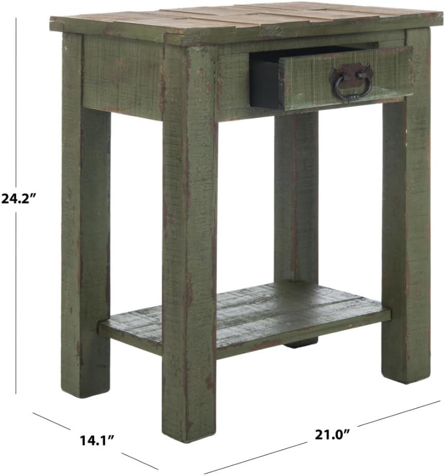 Alfred End Table - Antique Green - Safavieh.