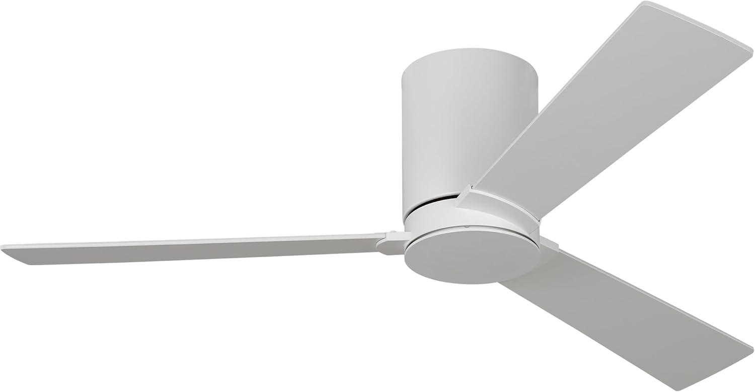 Matte White Low Profile Ceiling Fan with Remote and Lighting