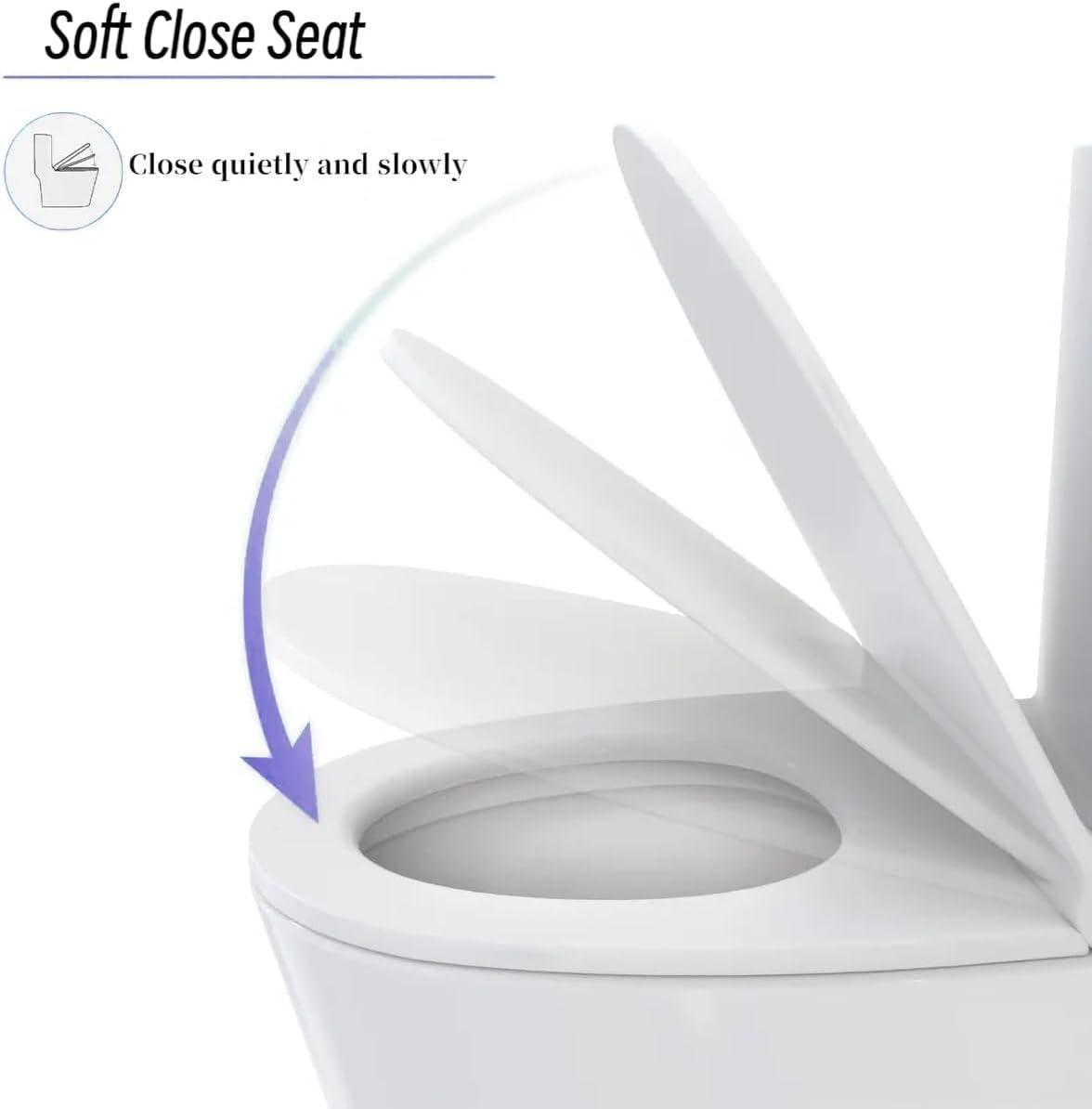 Momei 1.6 GPF Dual-Flush Toilet Modern Elongated One-Piece Toilet (Seat Included)