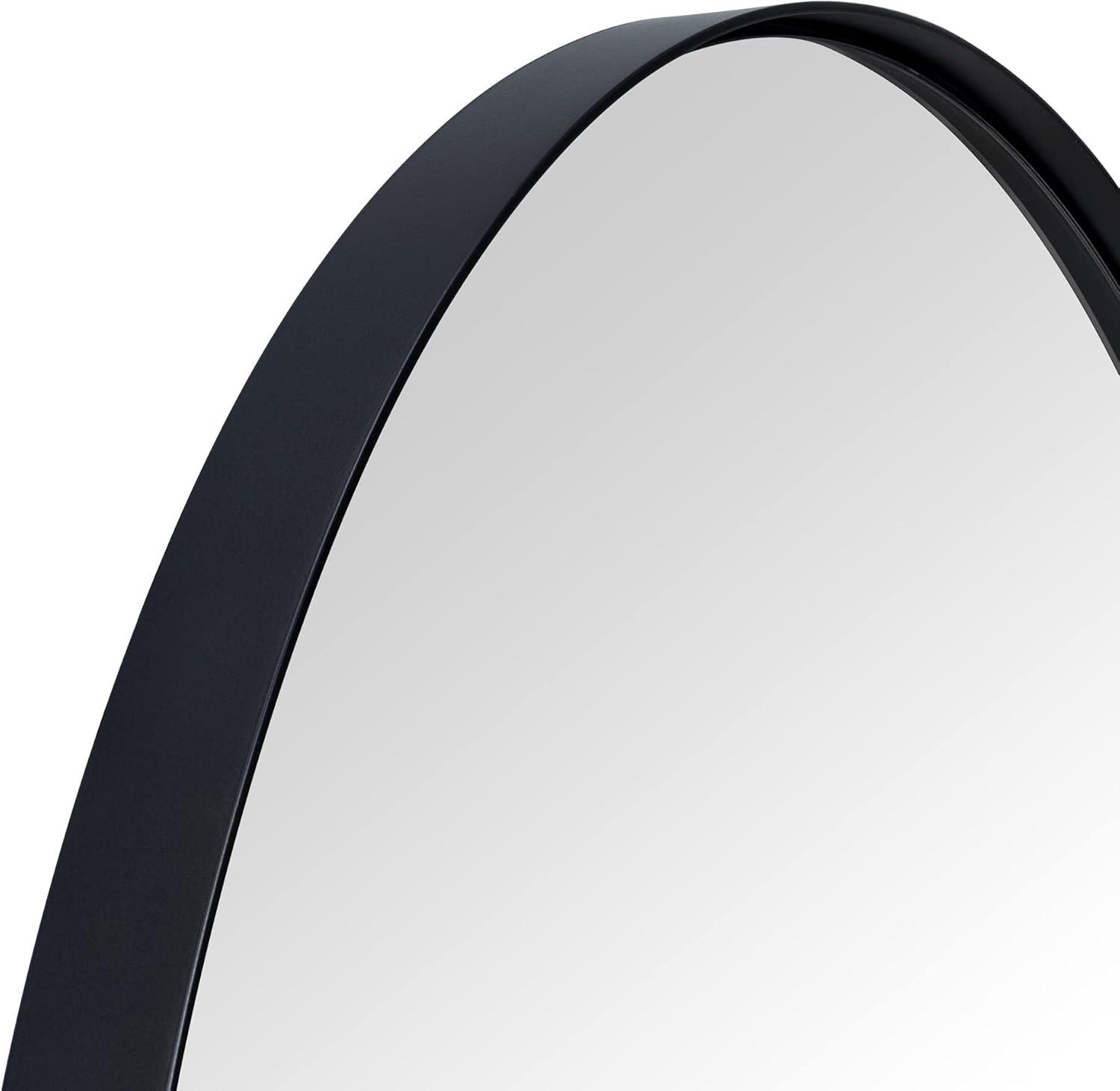 TEHOME  Myriel 30 in. W x 30 in. Surface Mount Round Circle Bathroom Metal Framed Medicine Cabinet with Mirror in Matt Black