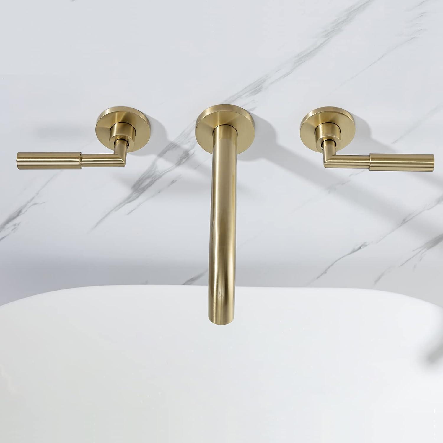 10.08" Widespread Bathroom Faucet 3 Hole, 2-handle Bathroom Sink Faucet with Drain Assembly