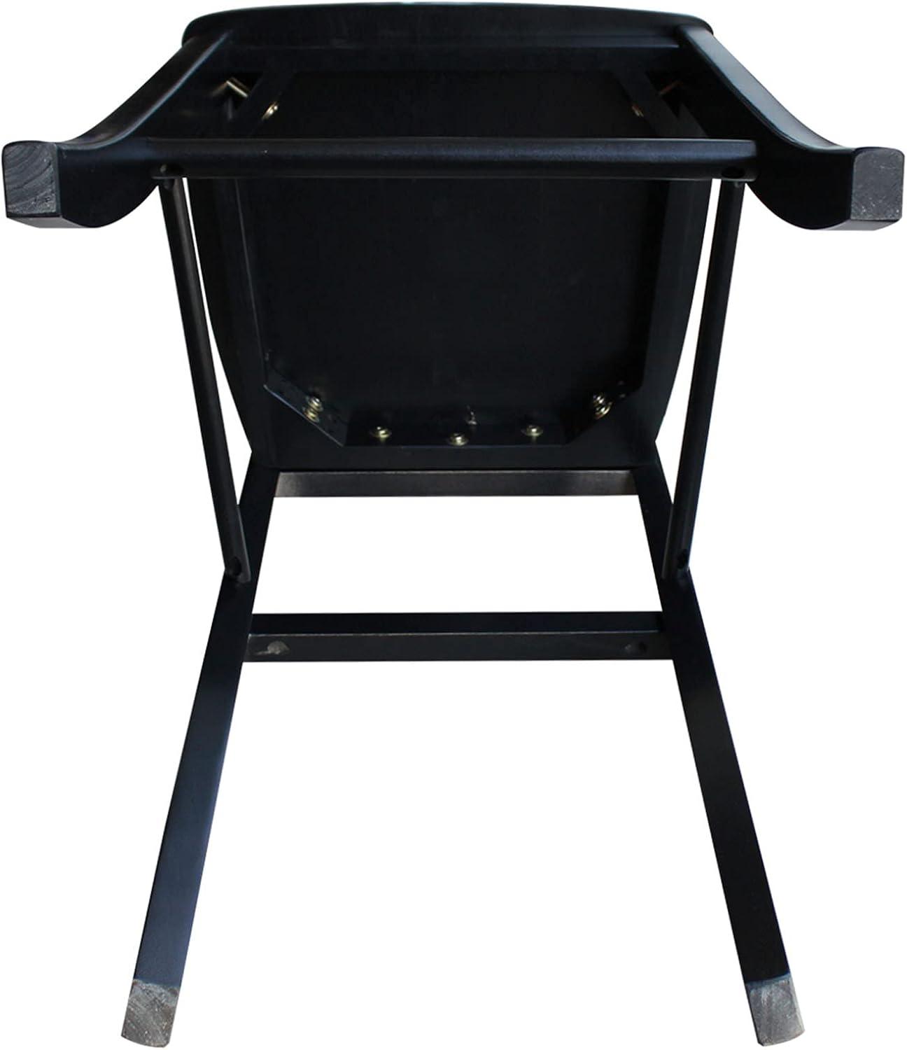 30" Torino X Back Wood Barstool - Black - Linon: Solid Rubberwood, Unupholstered, Armless
