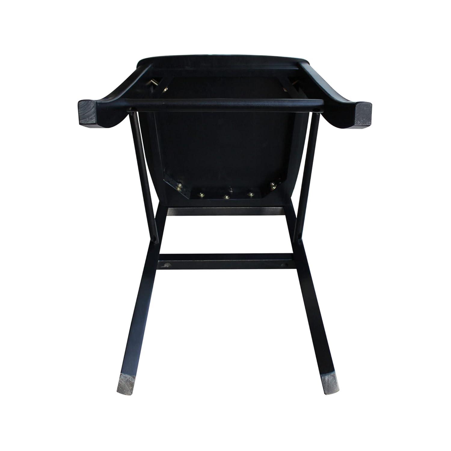 30" Torino X Back Wood Barstool - Black - Linon: Solid Rubberwood, Unupholstered, Armless
