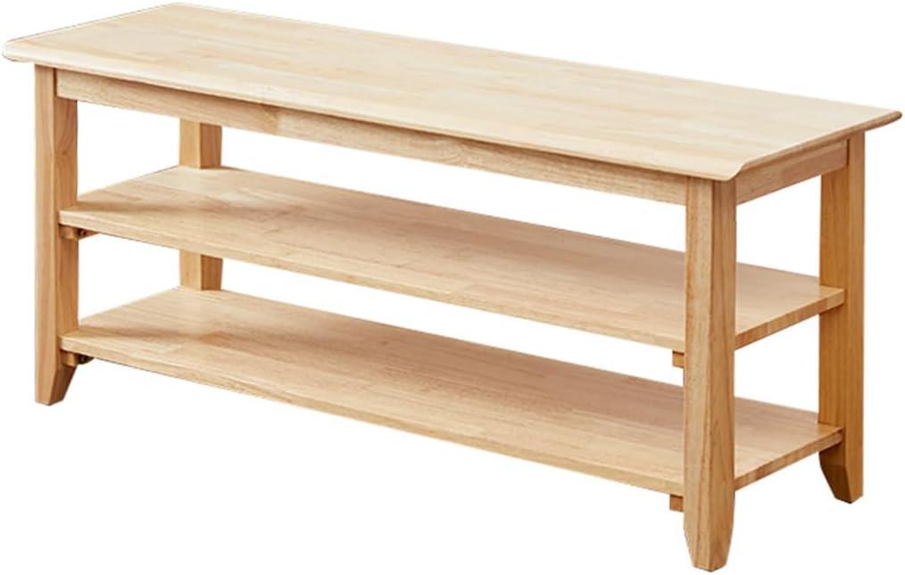 XKZG Storage Bench Wooden Shoe Bench Simple Style Wood Entryway Bench Shoe Rack (Natural,39.4")