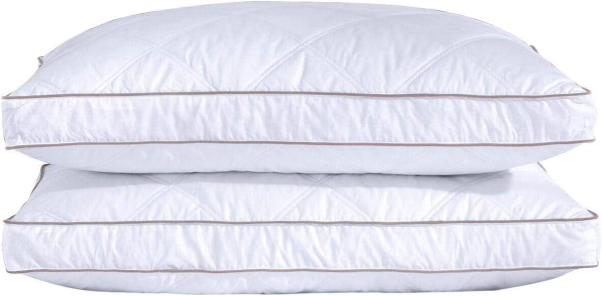 Standard White Goose Feather and Down Pillows Set of 2