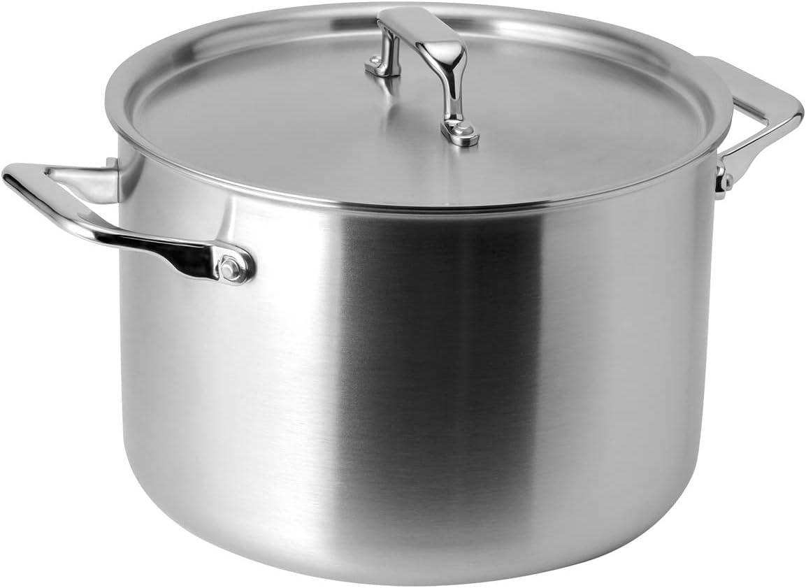 8 Quart Silver Stainless Steel Stock Pot with Lid