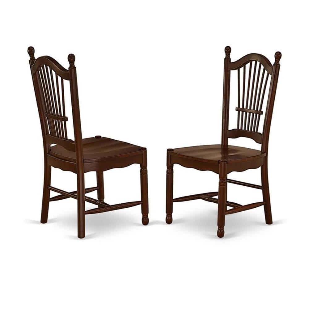 East West Furniture Dover 5-piece Wood Dining Room Set in Mahogany