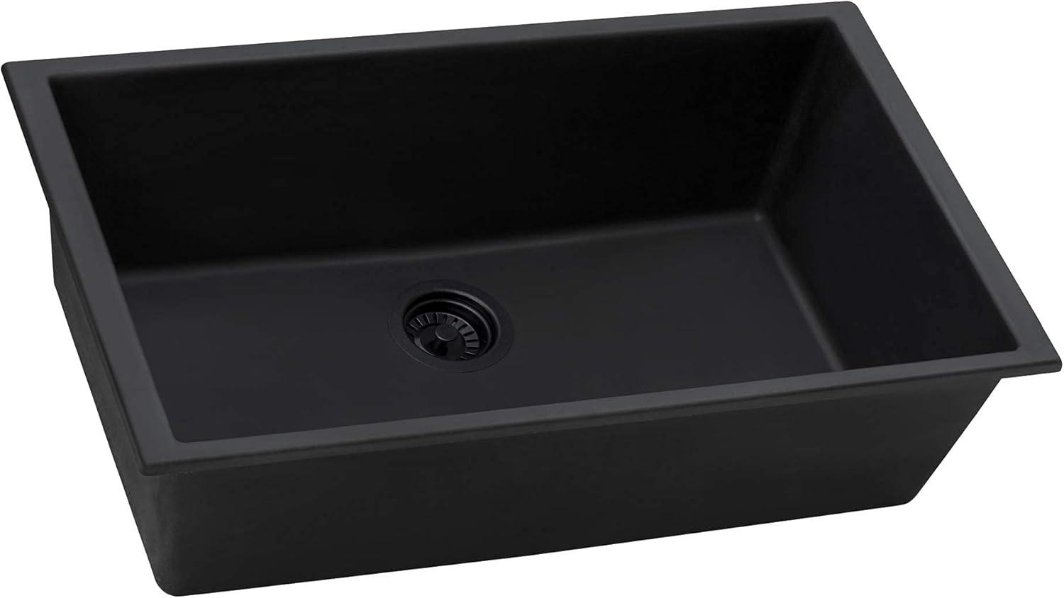 Ruvati 30 x 18 inch Granite Composite Undermount Single Bowl Kitchen Sink