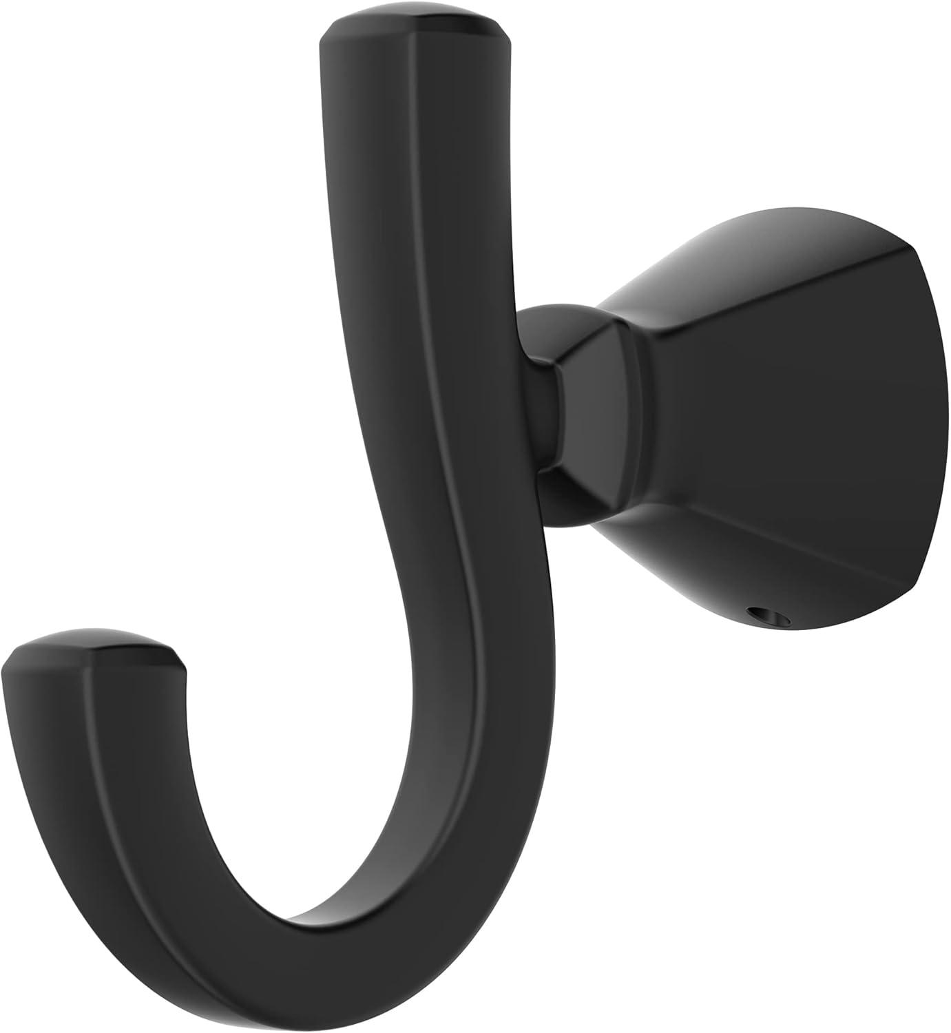 Matte Black Metal Double Robe Hook