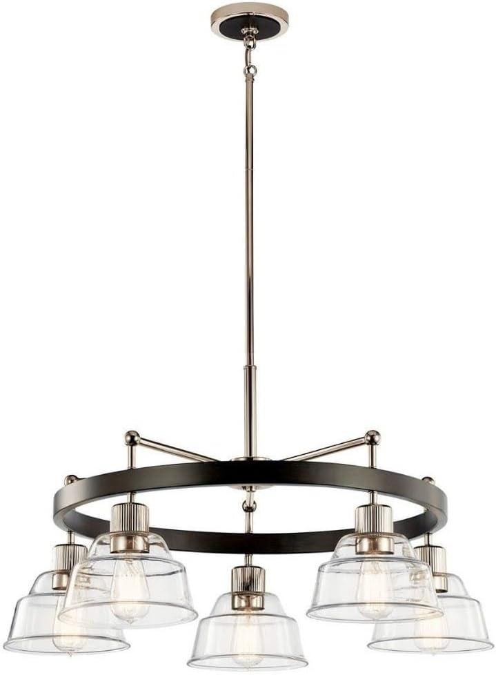 Eastmont 5-Light Polished Nickel Chandelier with Clear Glass