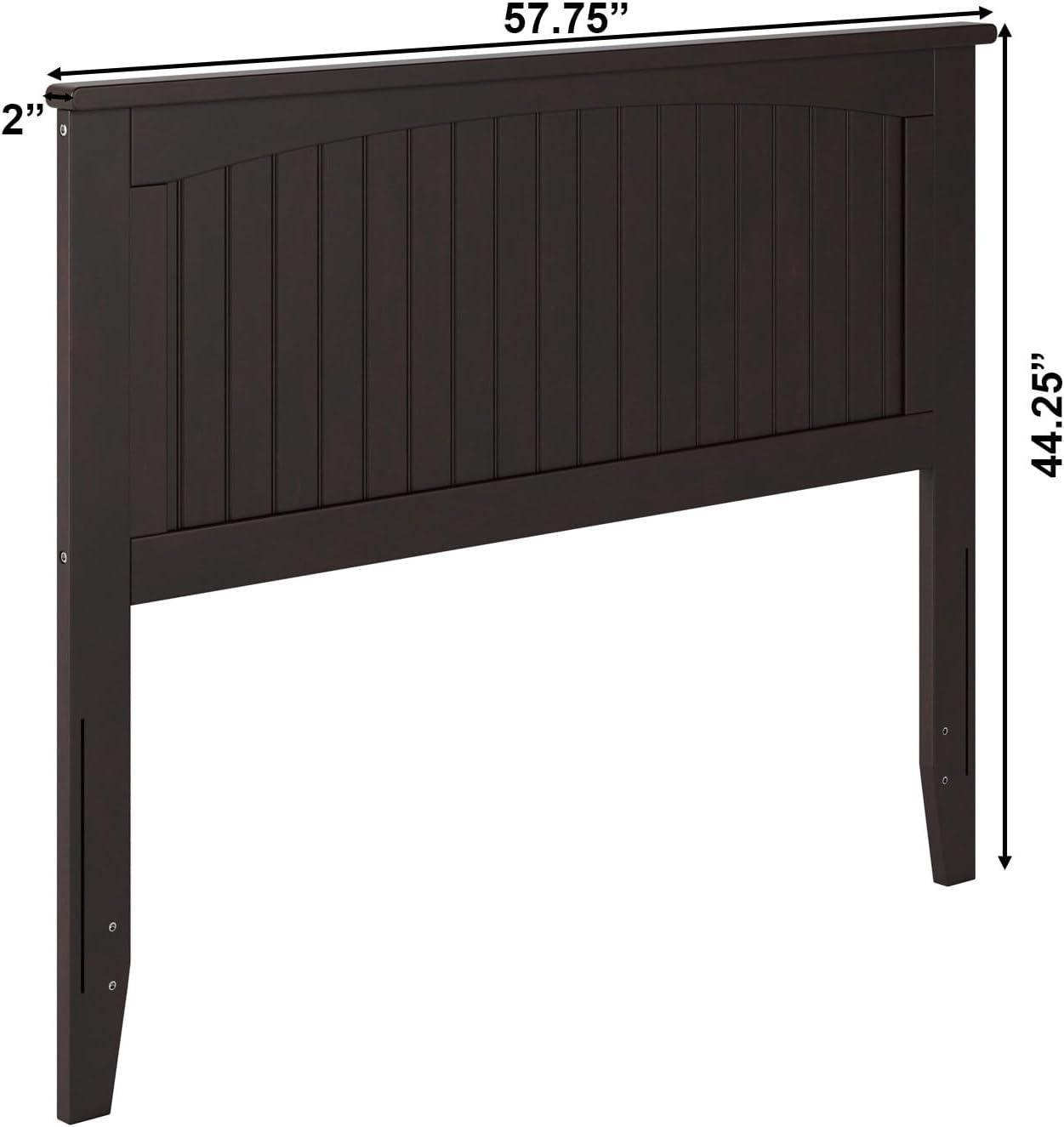 Espresso Full Wood Headboard with Attachable Charger