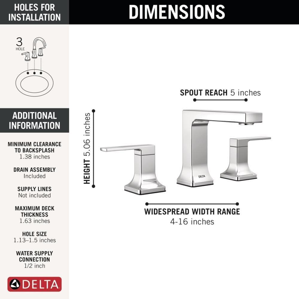 Velum Widespread Bathroom Faucet 3 Hole, 2-handle Bathroom Sink Faucet with Drain Assembly