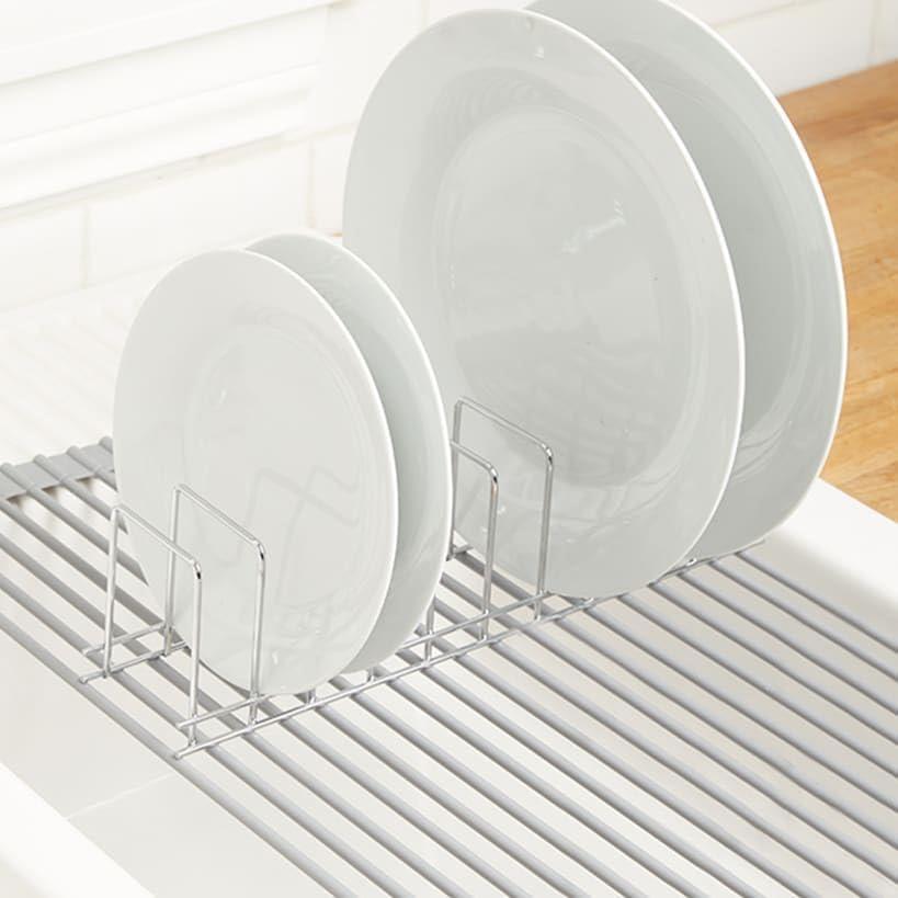 The Lakeside Collection Metal Plate Rack - Drying Dish Rack for Counter - Cabinet Eatery Organization