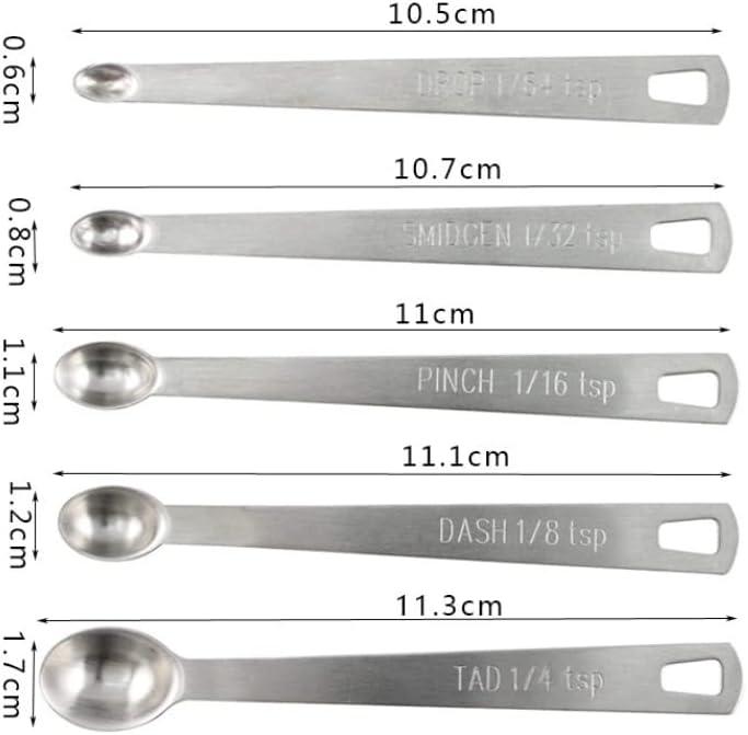 Precision Stainless Steel Mini Measuring Spoons Set (Set of 5)