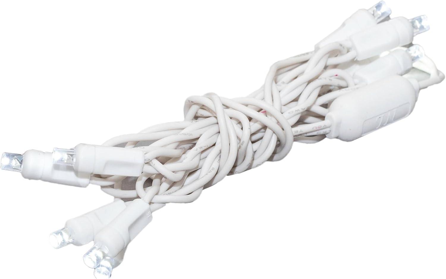 Novelty Lights 10 Light Pure White LED Christmas Craft Mini Light Set (White Wire, 5 Feet)