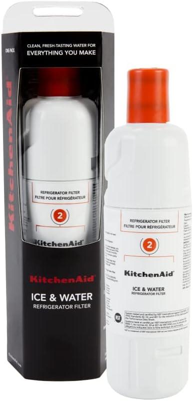 KitchenAid White and Orange Refrigerator Water Filter