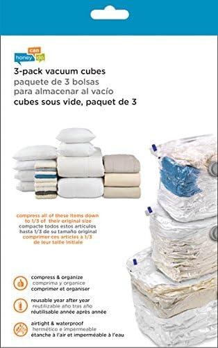 Honey-Can-Do Vinyl Vacuum Storage Bags, Clear, Set of 3