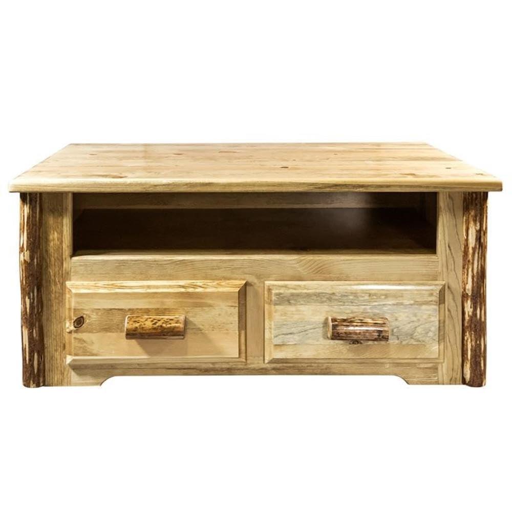 Rustic Pine 40" Rectangular Lift-Top Coffee Table with Storage