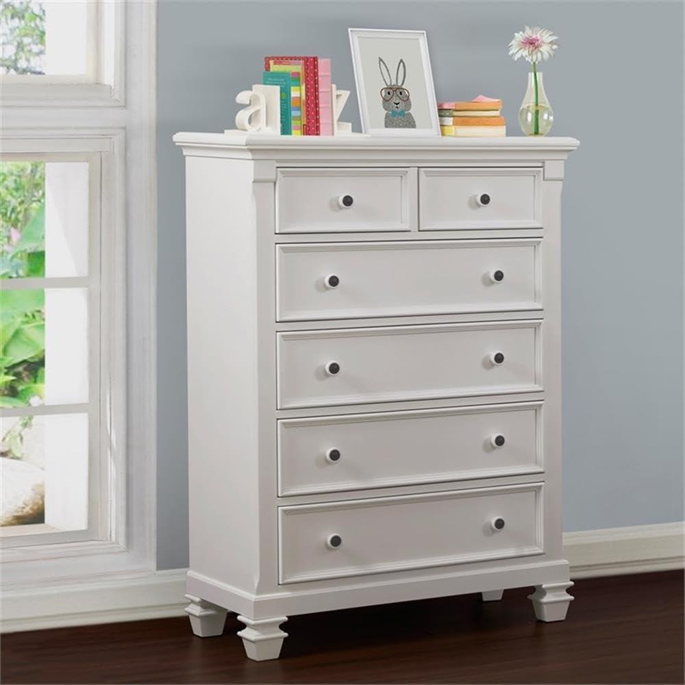 Glendale Pure White Double Nursery Chest with Soft Close Drawers