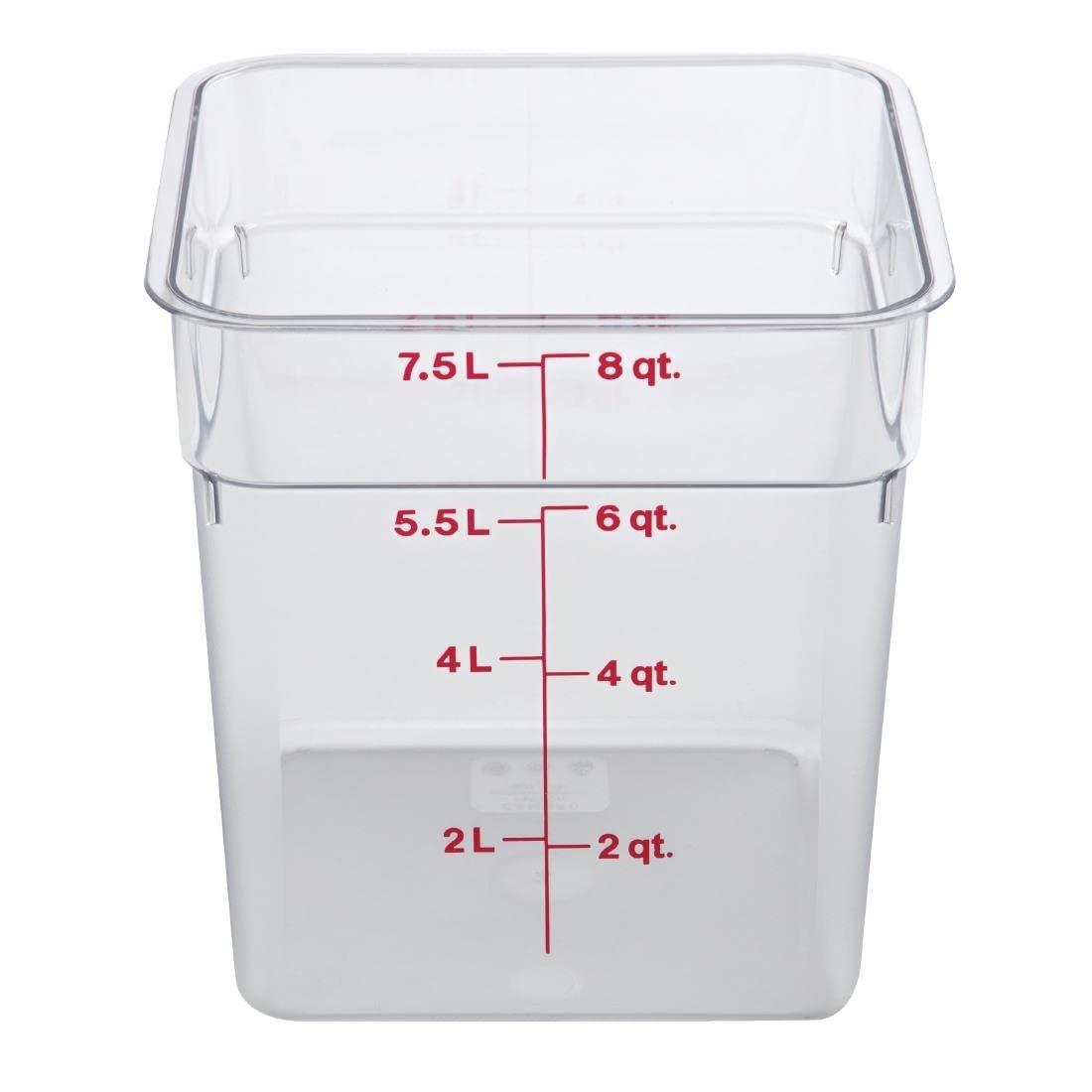 Cambro Clear 8QT Square Food Container 8SFSCW135