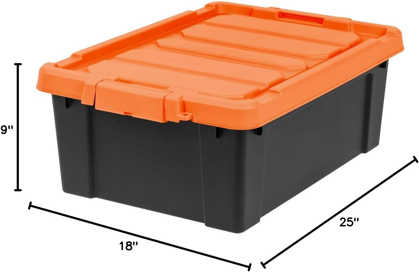 IRIS USA Lockable Heavy Duty Plastic Storage Bins Container with Lids and Secure Latching Buckles