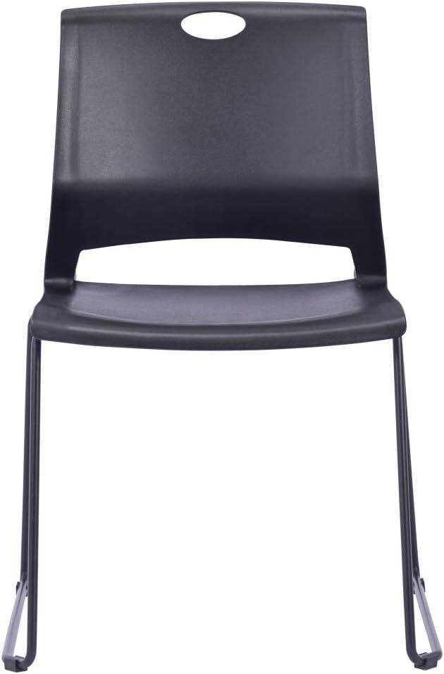 Black Stackable Modern Conference Room Chairs Set of 4