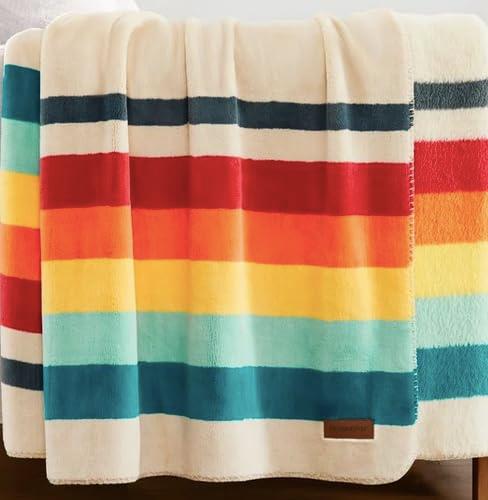 Mount Foraker Multicolor Sherpa Fleece Throw Blanket
