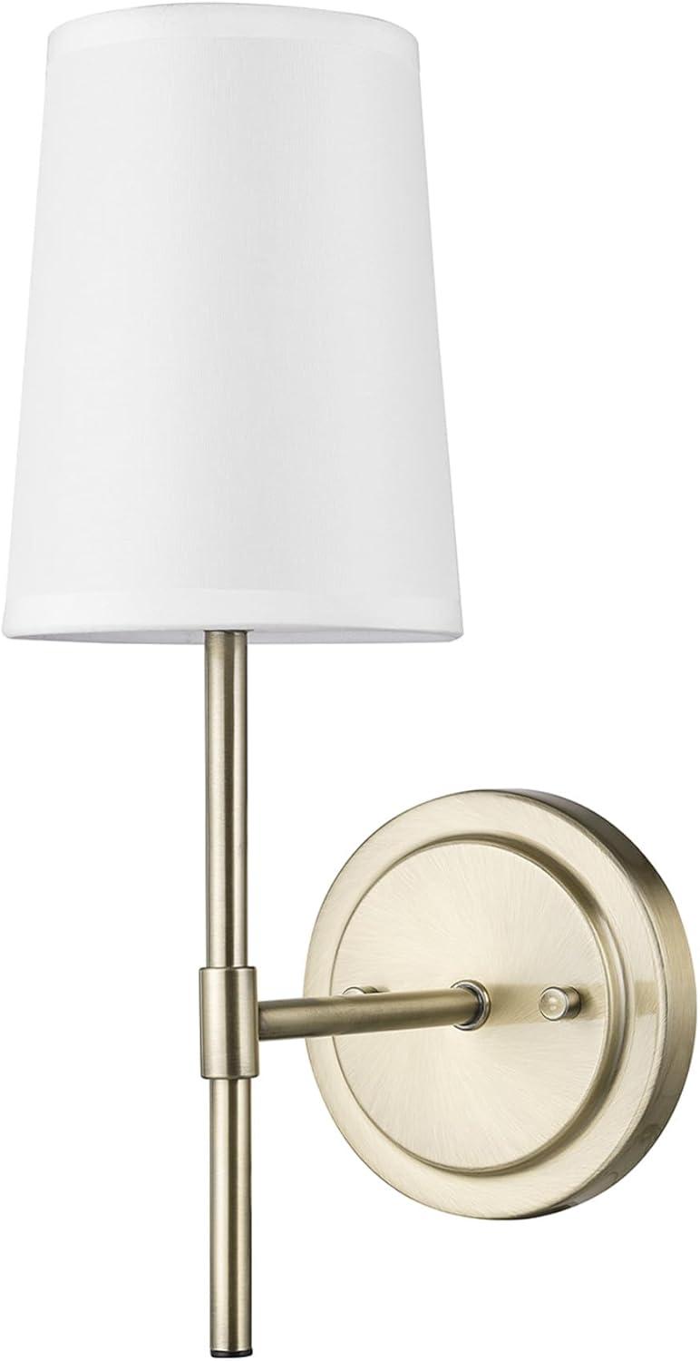 1-Light Clarissa Wall Sconce with Fabric Shade White - Globe Electric