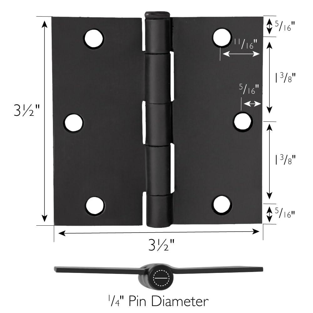 Design House 3.5" H x 3.5" W Butt Bearing Door Hinges (Set of 3)