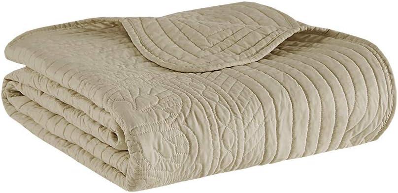 Madison Park Journey Oversized Quilted Throw with Scalloped Edges