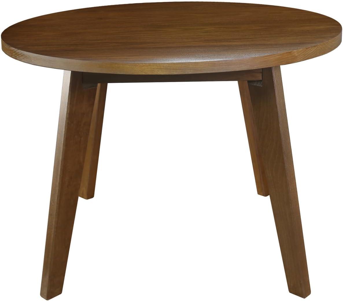 Genuine 24" Round Coffee Table with Solid American Gum - Walnut