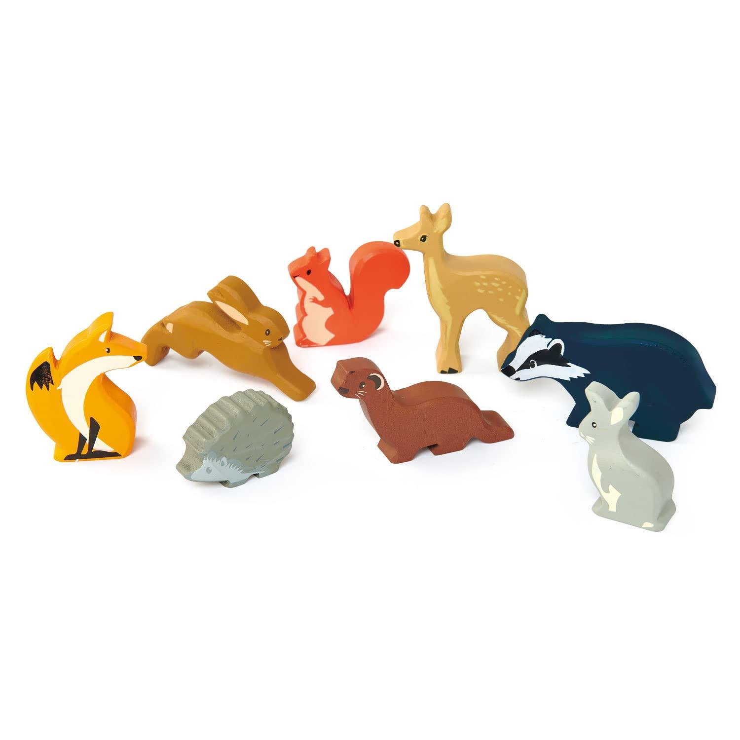 Woodland Animals Wooden Play Set with Display Shelf