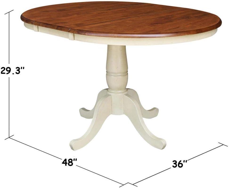 36" Round Dining Table with 12" Leaf - International Concepts