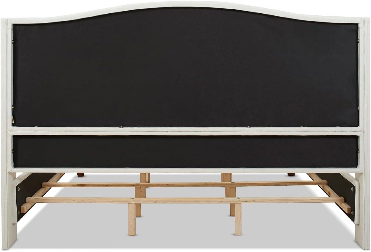 Jennifer Taylor Home Marcella Tufted Wingback King Bed Antique White