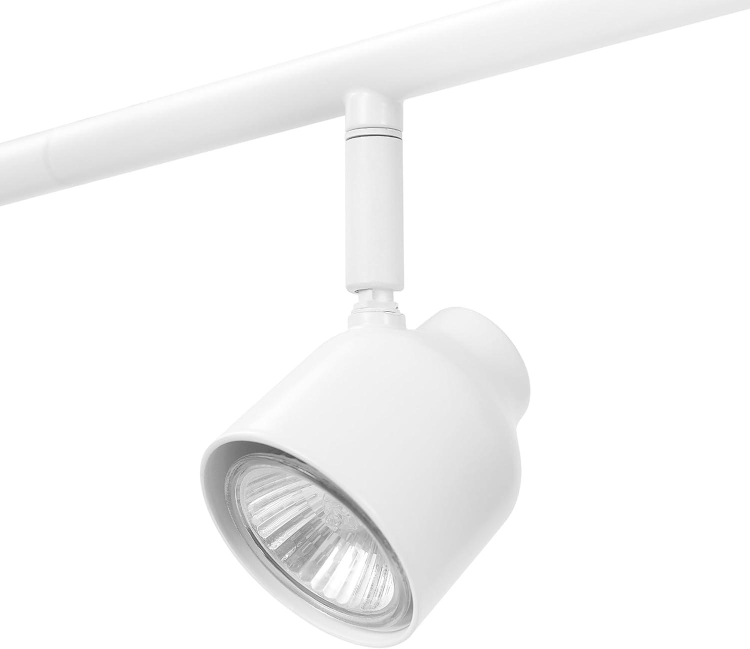 Matte White 6-Light Adjustable Ceiling Track Lighting