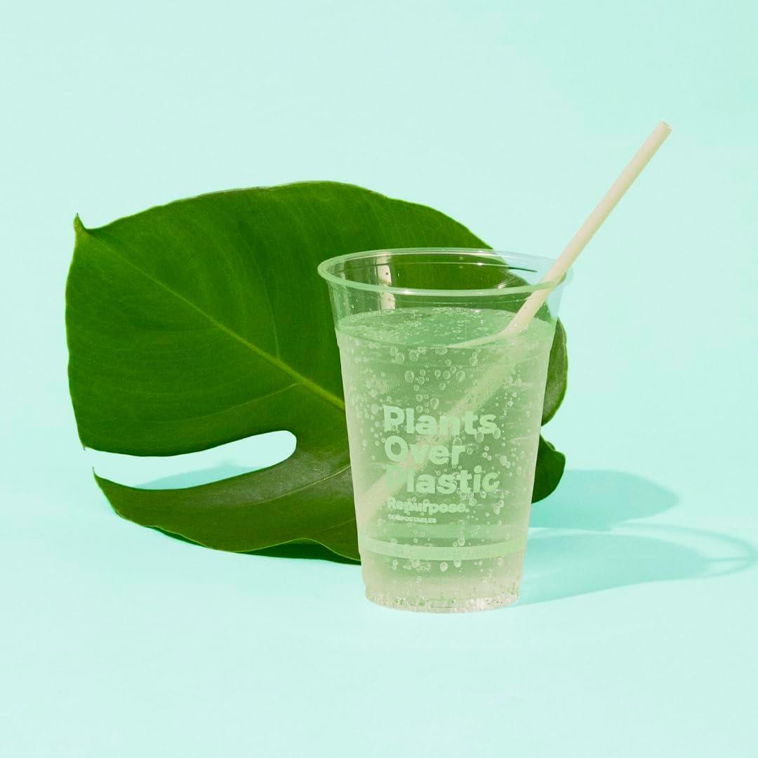 Repurpose 100% Compostable Plant-Based Clear Cold Cup | 16 Ounce Party Cups | 50 Cups