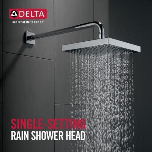 Universal Showering Components Square Single-Spray Rain Shower Head, Rainfall Shower Head 1.8 GPM