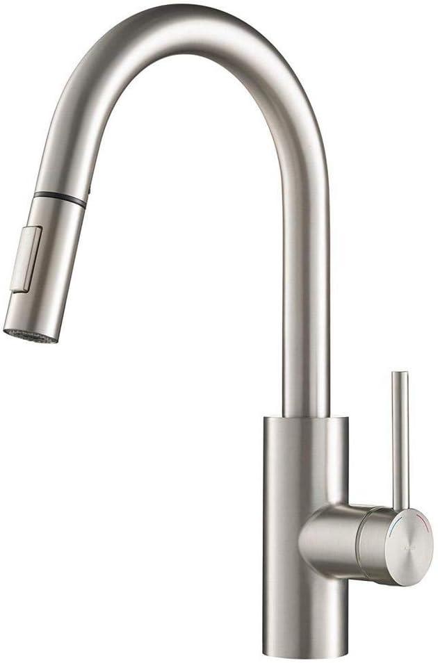 KRAUS Oletto Single Handle Pull Down Kitchen Faucet with QuickDock Top Mount Installation Assembly