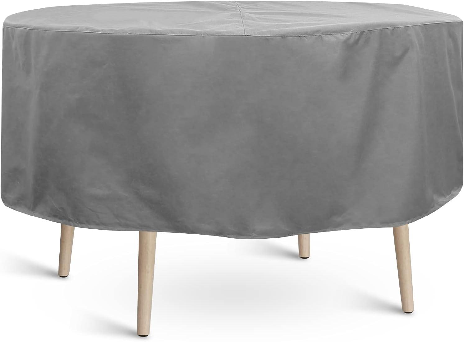 Large Gray Waterproof Round Patio Table and Chair Cover