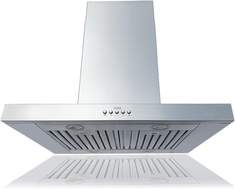 Kobe Range Hoods 36" Stainless Steel 680 CFM Ducted (Vented) Island Range Hood with Baffle Filter