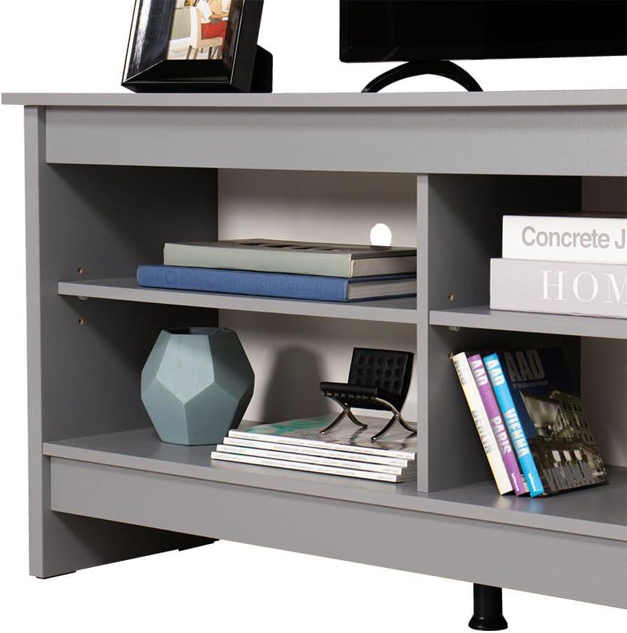 Ebern Designs Media Console TV Stand Entertainment Center with 6 Shelves and Cable Management for 65, 75 Inch Television Living Room and Bedroom Modern Wooden