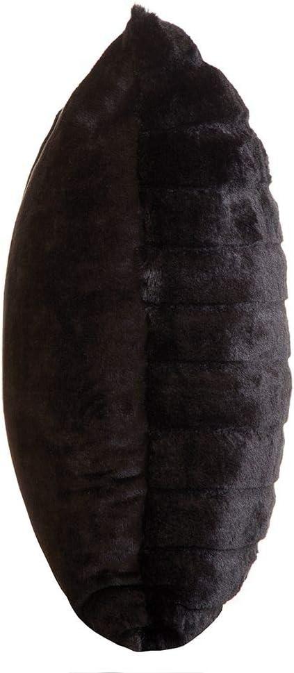 Faux Fur Throw Pillow 18"x18" With Insert, Black Striped Mink