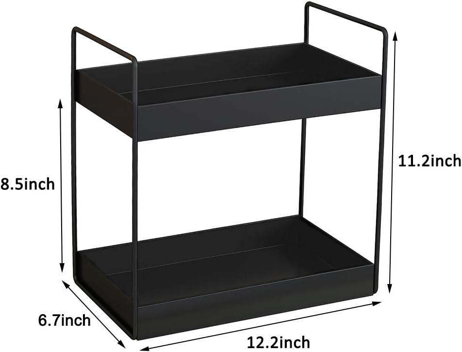 Black Metal 2-Tier Freestanding Countertop Organizer