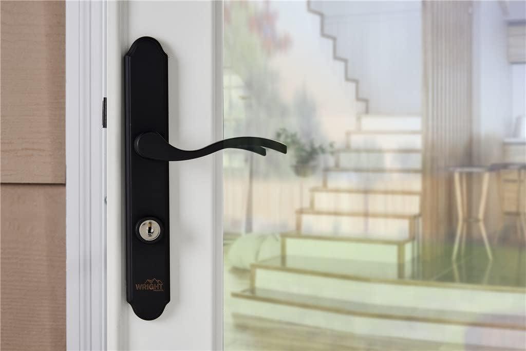 Matte Black Exterior Door Lever with Key Lock