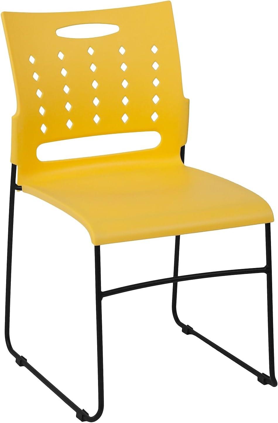 Hercules 881 lb Capacity Yellow Stack Chair with Air-Vent Back